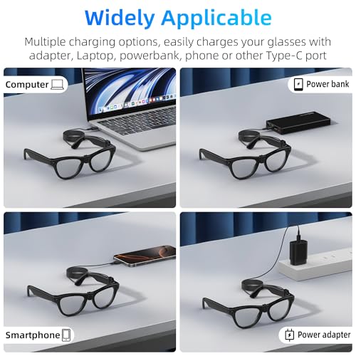 HiBloks Magnetic Charging Cable for Ray-Ban/Gen 2/Oakley Meta Smart Glasses Accessories, Fast Charging USB-C Cable for Wayfarer/Skyler/Headliner, Work with Power Banks, Adapters & Type-C Phones/Laptop - Image 2
