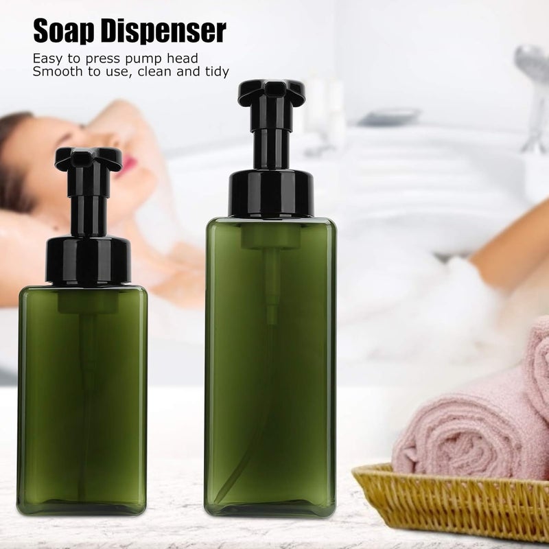ويوبلز عبوات موزع صابون بلاستيكي بمضخة، سعة 250 مل + 450 مل، موزع صابون رغوي، موزع صابون سائل وقابل لإعادة التعبئة لليدين والشامبو والبلسم والمطبخ والحمام - عبوة من قطعتين - Image 2