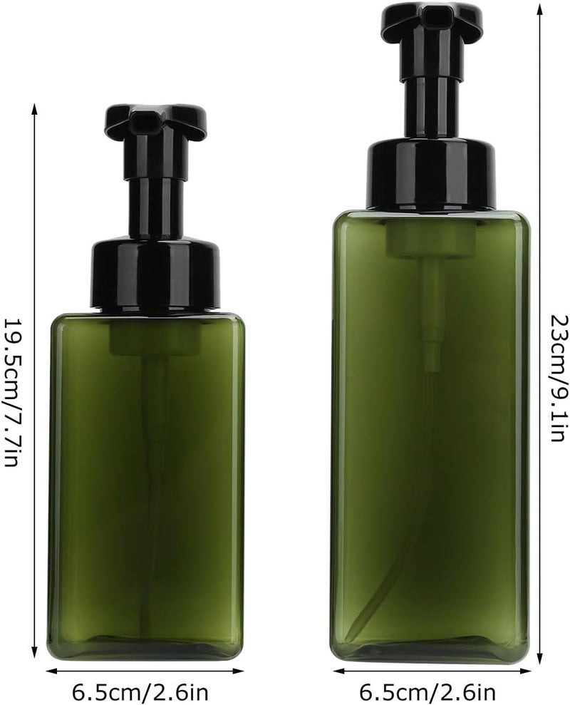 ويوبلز عبوات موزع صابون بلاستيكي بمضخة، سعة 250 مل + 450 مل، موزع صابون رغوي، موزع صابون سائل وقابل لإعادة التعبئة لليدين والشامبو والبلسم والمطبخ والحمام - عبوة من قطعتين - Image 4