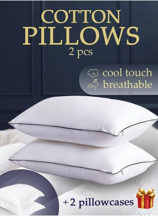 Set of 2-Pieces of Hotel Pillows with pillowcases, for Back, Neck and Shoulder for sleeping Support Soft Fluffy Hotel Pillow 74x48cm - pzsku/ZB4110FA2C277B8EF3DD2Z/45/1748856435/f8e818d9-98b5-4c9b-a045-f2a32b32a336
