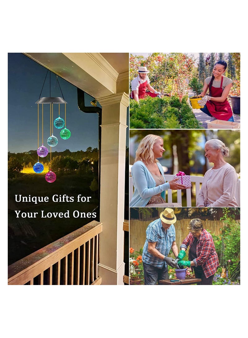 ماركة غير محددة SYOSI Solar Wind Chime for Porch Decor, Outdoor Lights Garden Gifts Women Mom Grandma  - Image 2