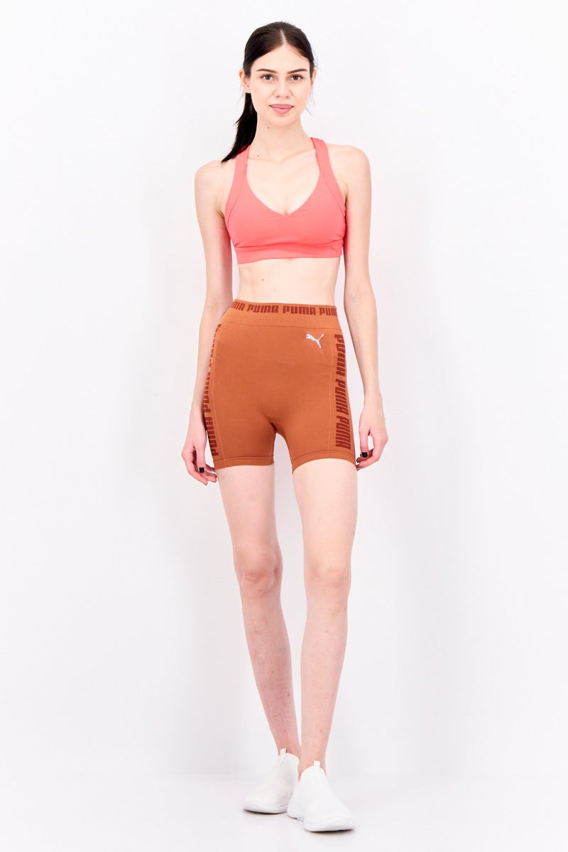 PUMA Women Sportswear Fit Training Seamless Shorts, Mocha Bisque  - Image 3