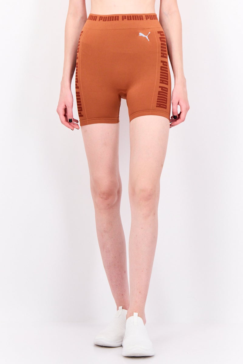 PUMA Women Sportswear Fit Training Seamless Shorts, Mocha Bisque  - Image 1
