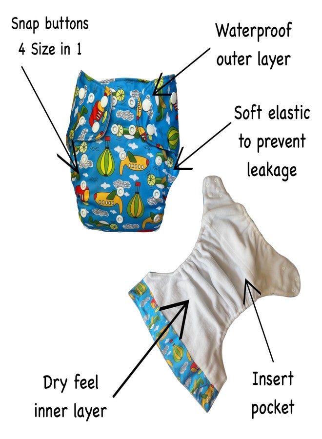 حفاضات دمبلدو القماشية الممتازة مع حشوة قطنية (عبوة واحدة) | ملائمة تمامًا | قابلة لإعادة الاستخدام والغسل | مناسبة للسفر | موثوقة من قبل الأمهات | من 3 أشهر إلى 3 سنوات | للجنسين - Image 5
