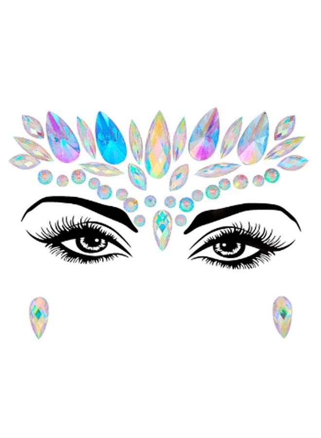 Luminous Mermaid Princess Face Gems Crystal Sticker - Image 1