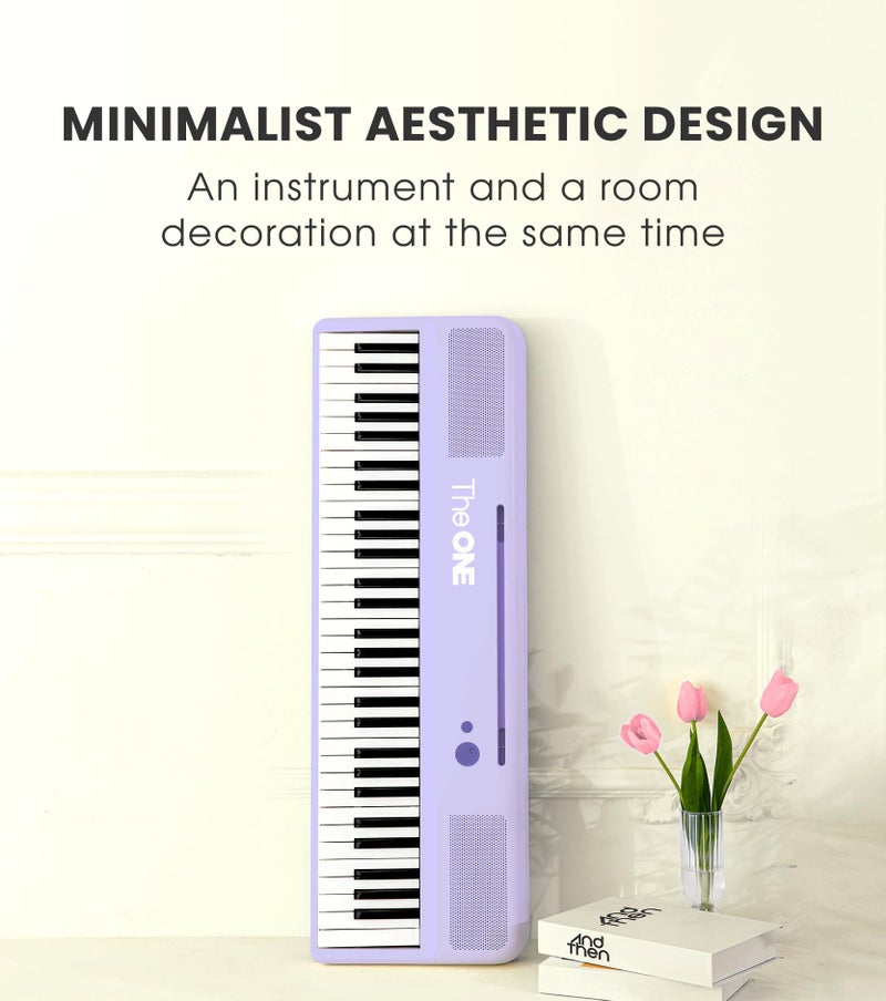 The ONE Smart Keyboard COLOR 61 Lighted Keys Piano Keyboard, Electric Piano for Beginners with 256 Tones, 64 Polyphony, Built-in LED Lights & Apps, Supports USB MIDI/Headphones (Purple) - Image 4