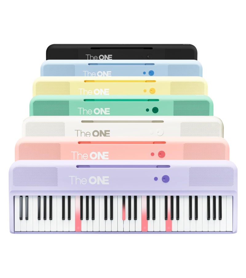The ONE Smart Keyboard COLOR 61 Lighted Keys Piano Keyboard, Electric Piano for Beginners with 256 Tones, 64 Polyphony, Built-in LED Lights & Apps, Supports USB MIDI/Headphones (Purple) - Image 1