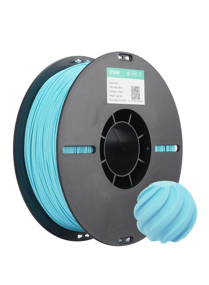 eSUN PLA+ Filament 1.75mm, Enhanced Toughness, Dimensional Accuracy +/- 0.03mm, 1KG Spool (2.2 LBS) 3D Printing Filament for 3D Printers, Polylactic Acid,Baby Blue