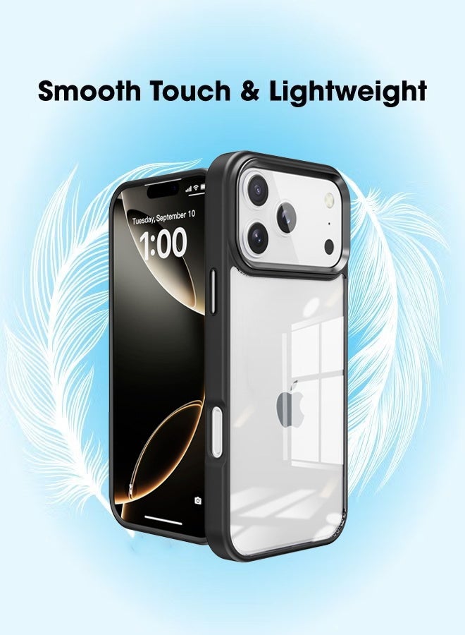 Case Compatible with Apple iPhone 17 Pro, Anti-scratch and Shock Absorbent Design, Anti-Yellowing Anti-fingerprint Phone Case - Black - Image 3