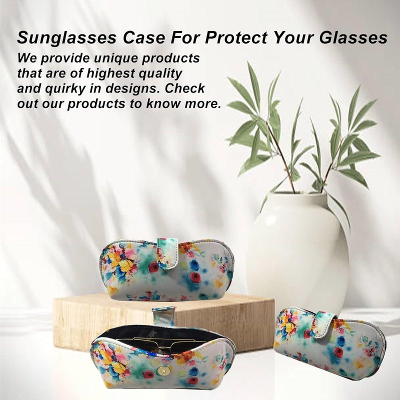 STYLE BITE Store STYLE BITE Floral Sunglasses Case for Women | Handmade Fabric Eyeglass Holder with Magnetic Closure | Stylish Spectacle Box | Gift item for Women & Men - Image 3