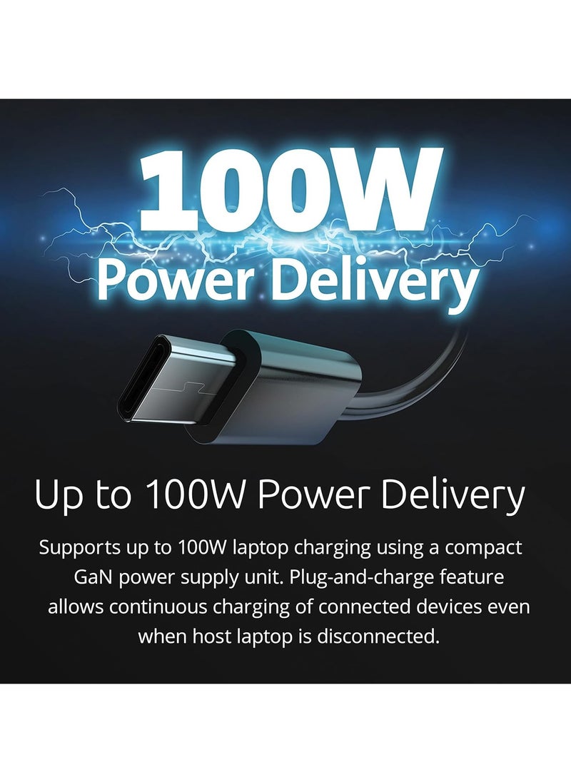 Kensington SD4842P USB-C Triple Video HD 1080p 120Hz Docking Station, Up to 100W Power Output, 5x Plug and Charge USB Ports, Made from Recycled Material  - Image 3