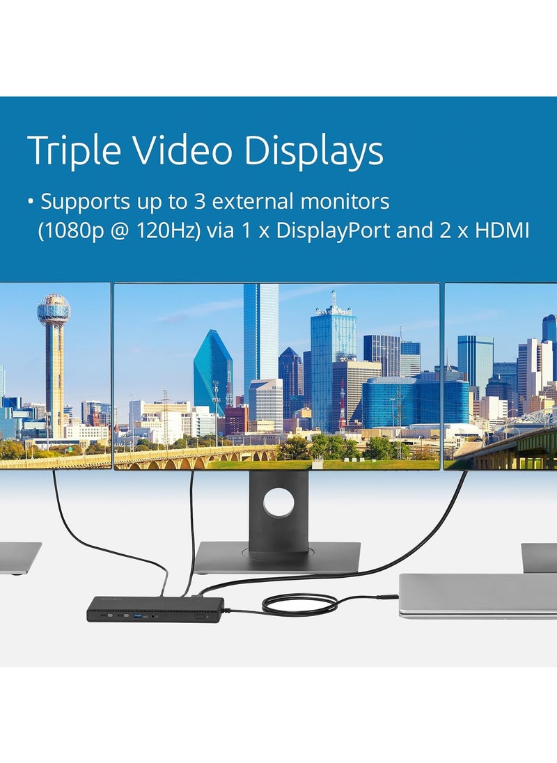 Kensington SD4842P USB-C Triple Video HD 1080p 120Hz Docking Station, Up to 100W Power Output, 5x Plug and Charge USB Ports, Made from Recycled Material  - Image 5