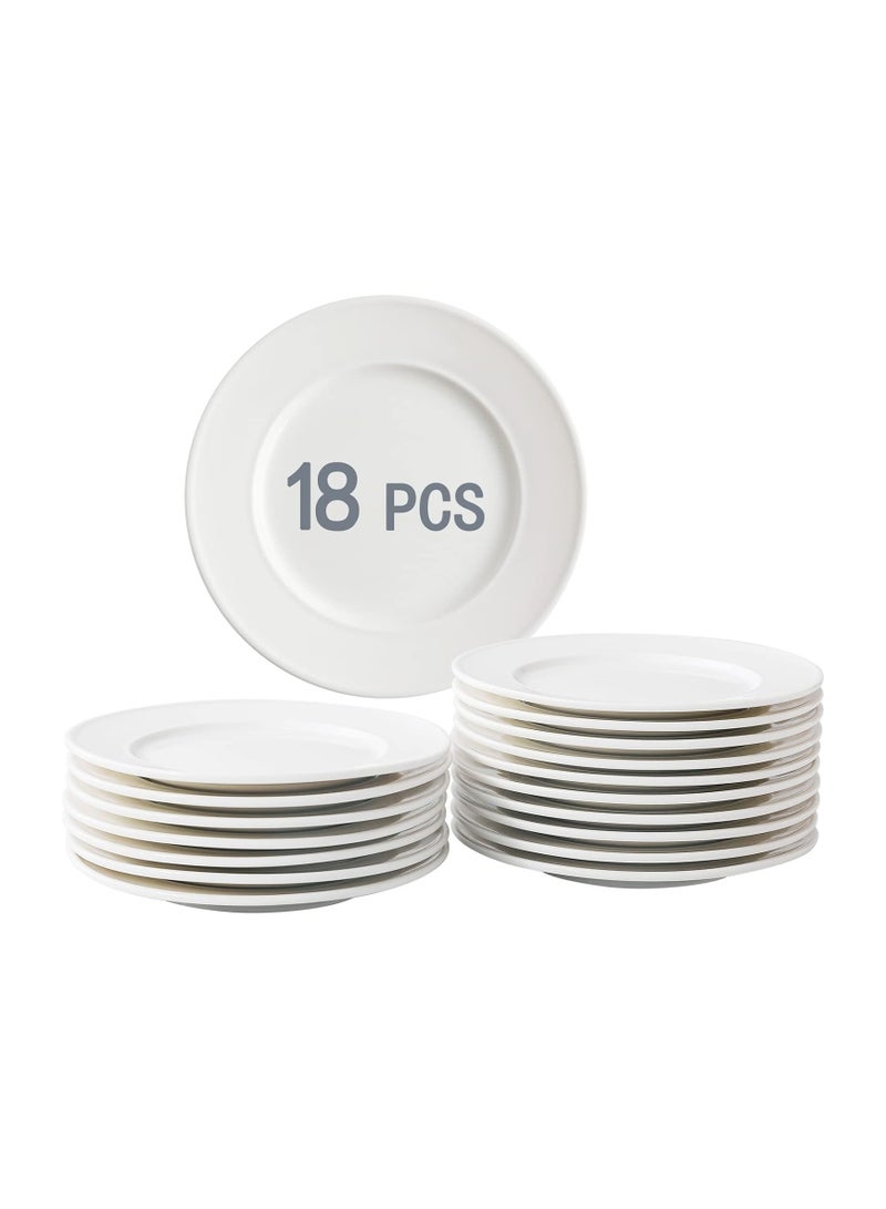 18 Pieces 15cm Porcelain Dinner Plates Small Dessert Plate Round Dinnerware Sets White - Image 1