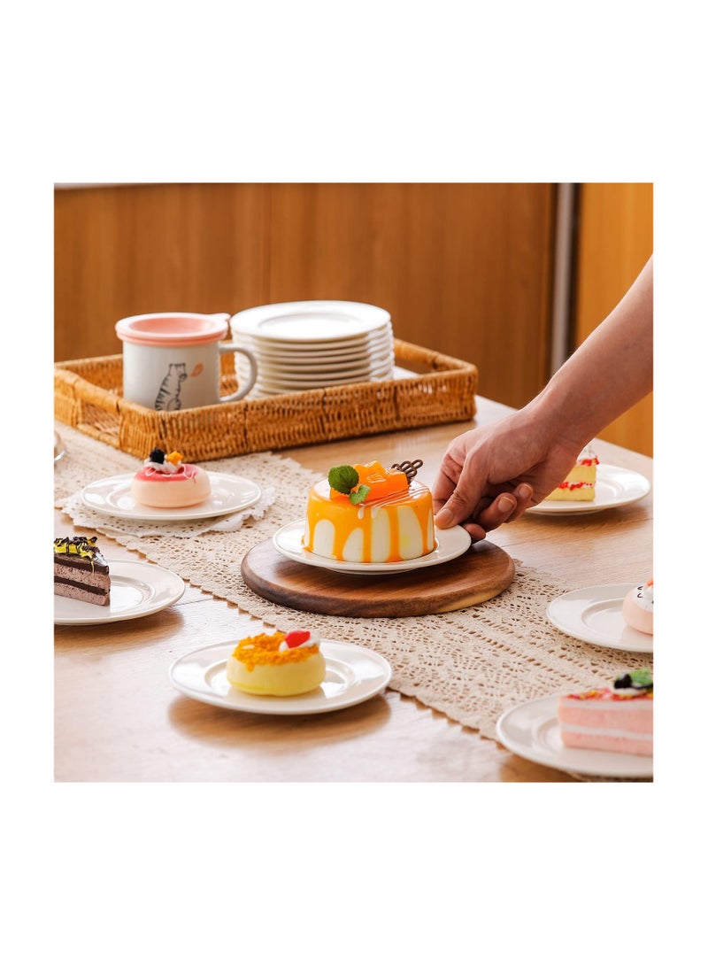 18 Pieces 15cm Porcelain Dinner Plates Small Dessert Plate Round Dinnerware Sets White - Image 2
