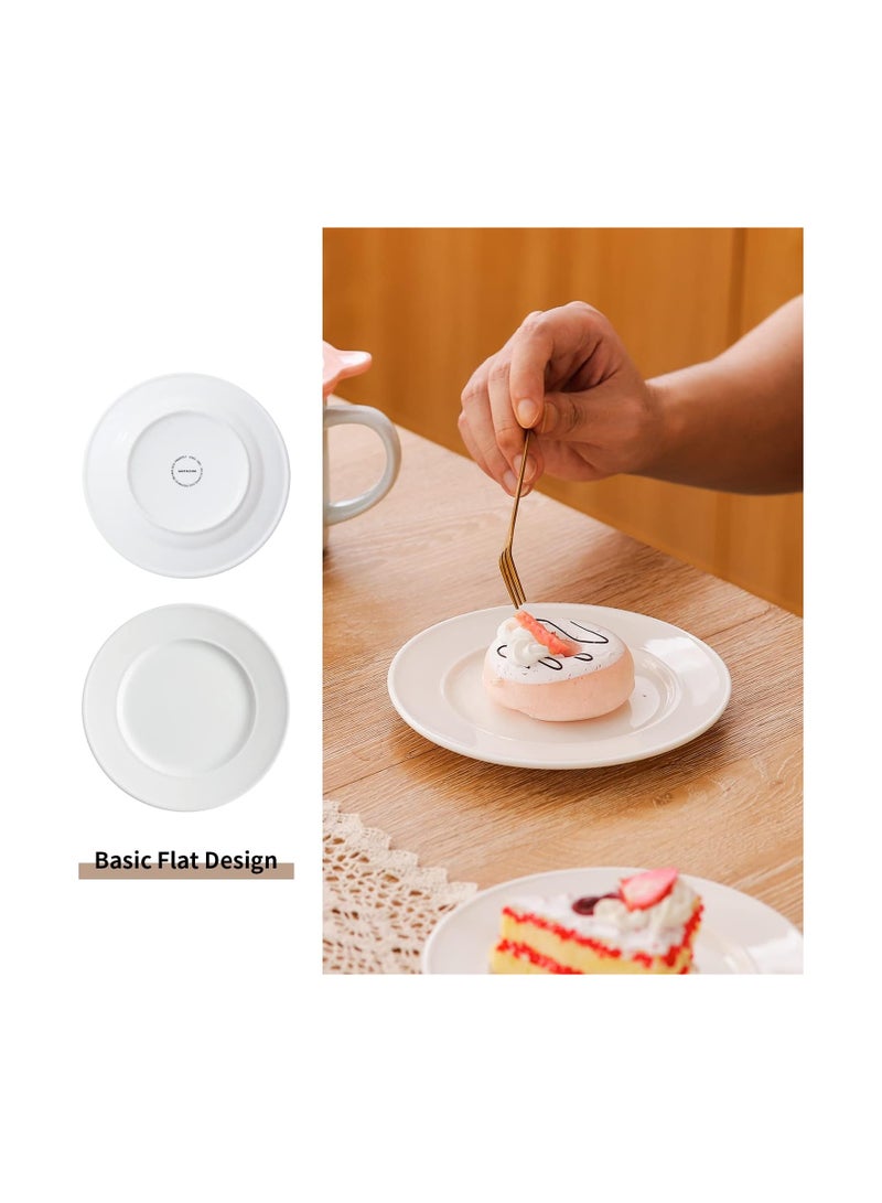 18 Pieces 15cm Porcelain Dinner Plates Small Dessert Plate Round Dinnerware Sets White - Image 4