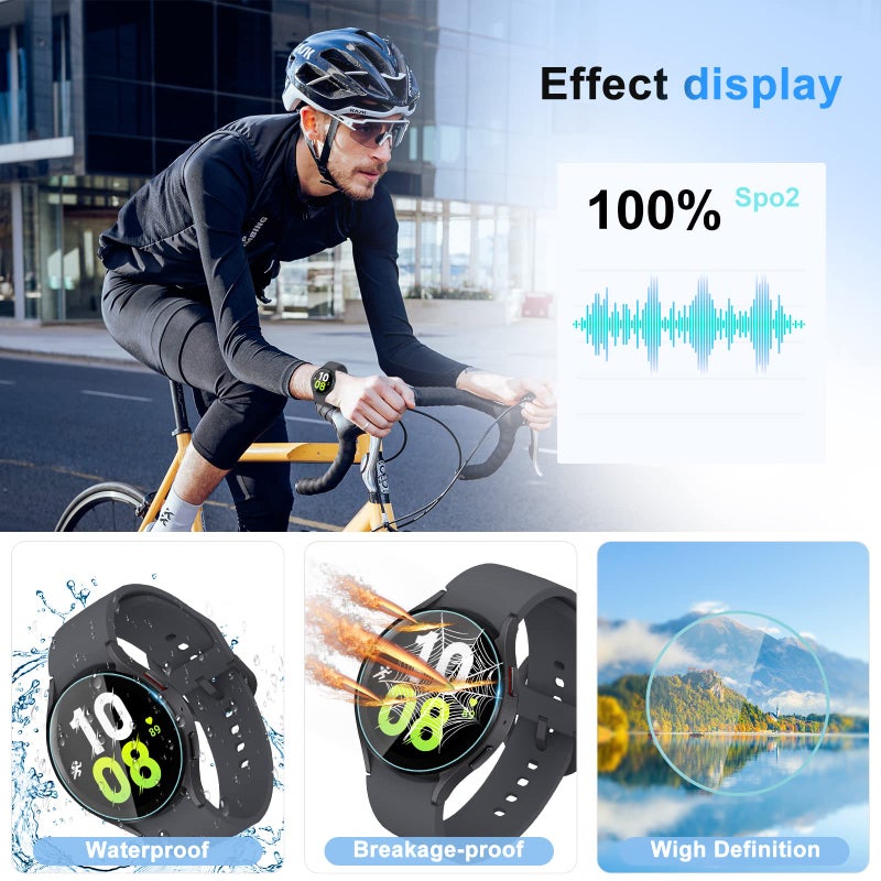 Suoman 4-Pack Privacy Screen Protector for Samsung Galaxy Watch 7/6/5/4 (44mm), [Anti-Peeping] Tempered Glass Protectors Perfectly Fit for Galaxy 44 mm Smartwatches ï»¿ - Image 5