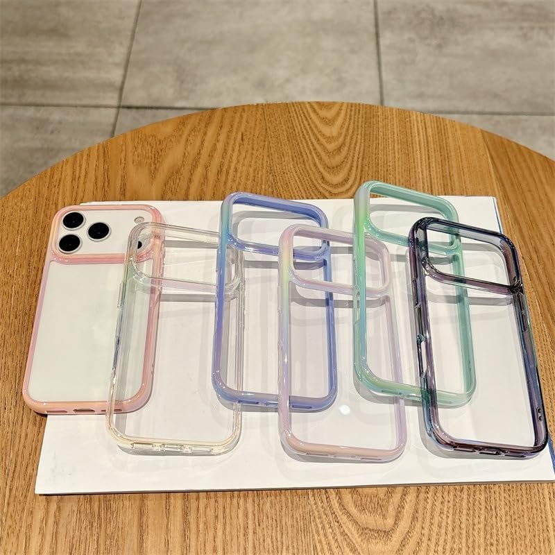 Caseative Colorful Laser Crystal Clear Compatible with iPhone Case (Pink,iPhone 15 Plus) - Image 2