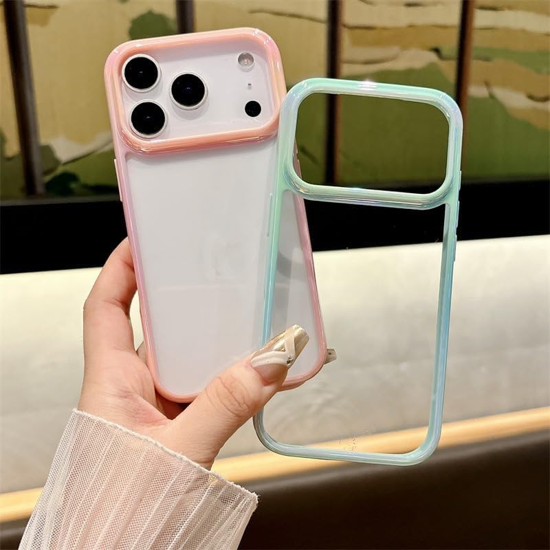 Caseative Colorful Laser Crystal Clear Compatible with iPhone Case (Pink,iPhone 15 Plus) - Image 3