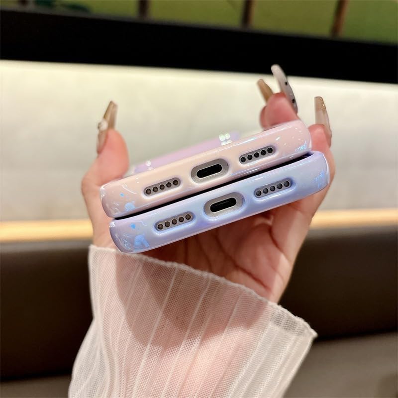 Caseative Colorful Laser Crystal Clear Compatible with iPhone Case (Pink,iPhone 15 Plus) - Image 5