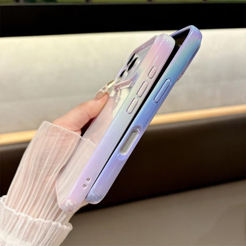 Caseative Colorful Laser Crystal Clear Compatible with iPhone Case (Pink,iPhone 15 Plus) - Image 4