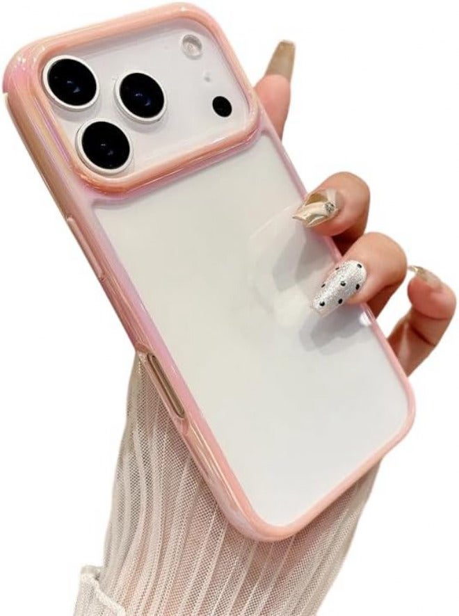 Caseative Colorful Laser Crystal Clear Compatible with iPhone Case (Pink,iPhone 15 Plus) - Image 1