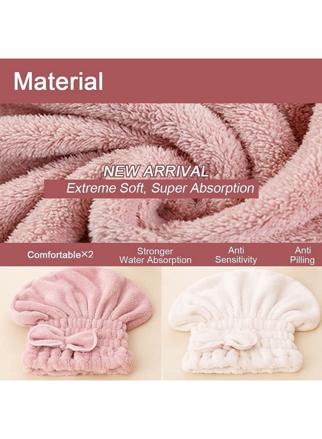 Jseng 2PC Microfiber Hair Drying Caps, Extrame Soft & Ultra Absorbent, Fast Drying Hair Turban Wrap Towels Thick Fluffy Shower Cap for Girls and Women - Image 5