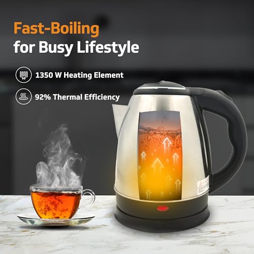 V-Guard VKS15 1.5 Litre Electric Kettle for Hot Water | 1350 W | Stainless Steel Hot Water Kettle | Power Indicator | Auto Cut-off | Boil Dry Protection | 1 Year Coverage by V-Guard - Image 4