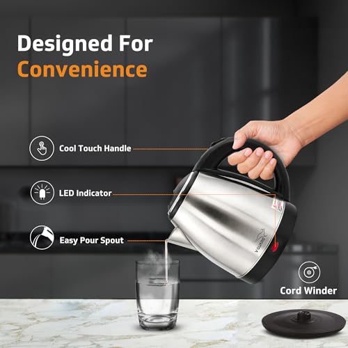 V-Guard VKS15 1.5 Litre Electric Kettle for Hot Water | 1350 W | Stainless Steel Hot Water Kettle | Power Indicator | Auto Cut-off | Boil Dry Protection | 1 Year Coverage by V-Guard - Image 3