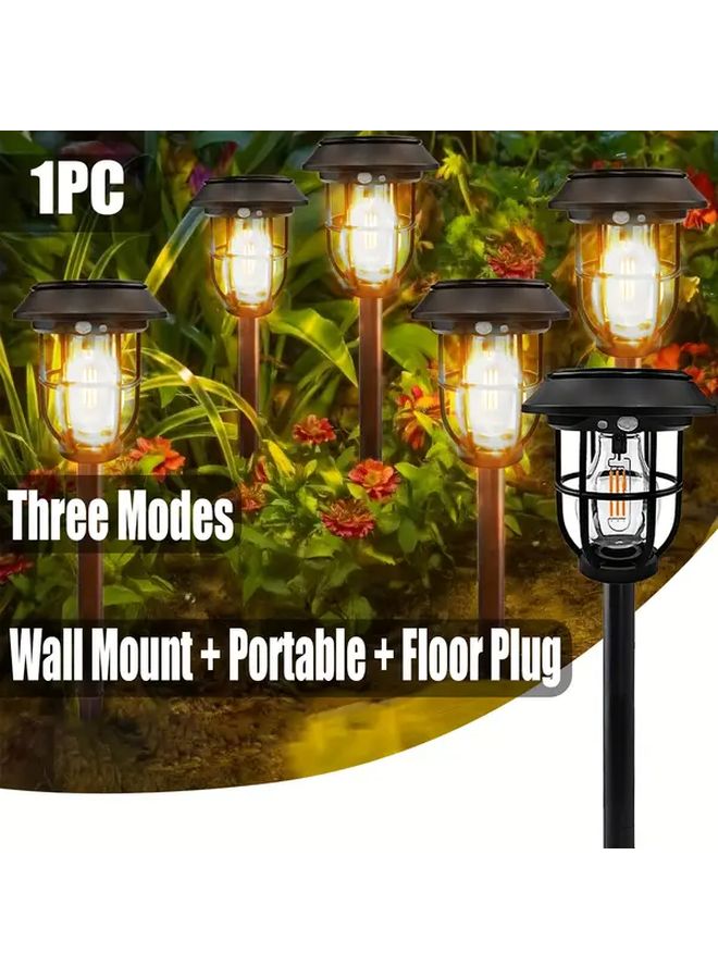 Solar Lantern Outdoor Flashlight Wall Mounted Or Ground Plug 1200mAh For Camping Emergency - Image 1
