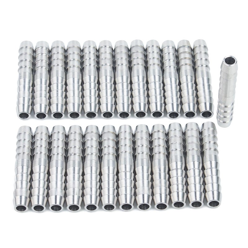 LTWFITTING Bar Production Stainless Steel 316 Barb Splicer Mender 14 Hose ID Fitting Air Water Fuel Boat Pack of 25