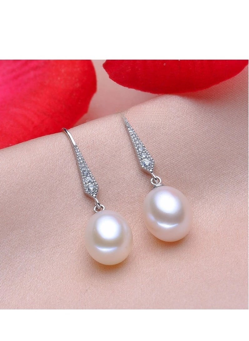 Captaintech Classic Elegant Luxury Style Natural Freshwater Pearl Earrings For Girls And Women Great Idea For Birthday Gift With Beautiful Packaging  - Image 2