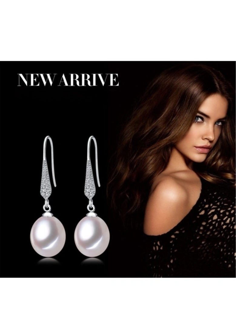 Captaintech Classic Elegant Luxury Style Natural Freshwater Pearl Earrings For Girls And Women Great Idea For Birthday Gift With Beautiful Packaging  - Image 3