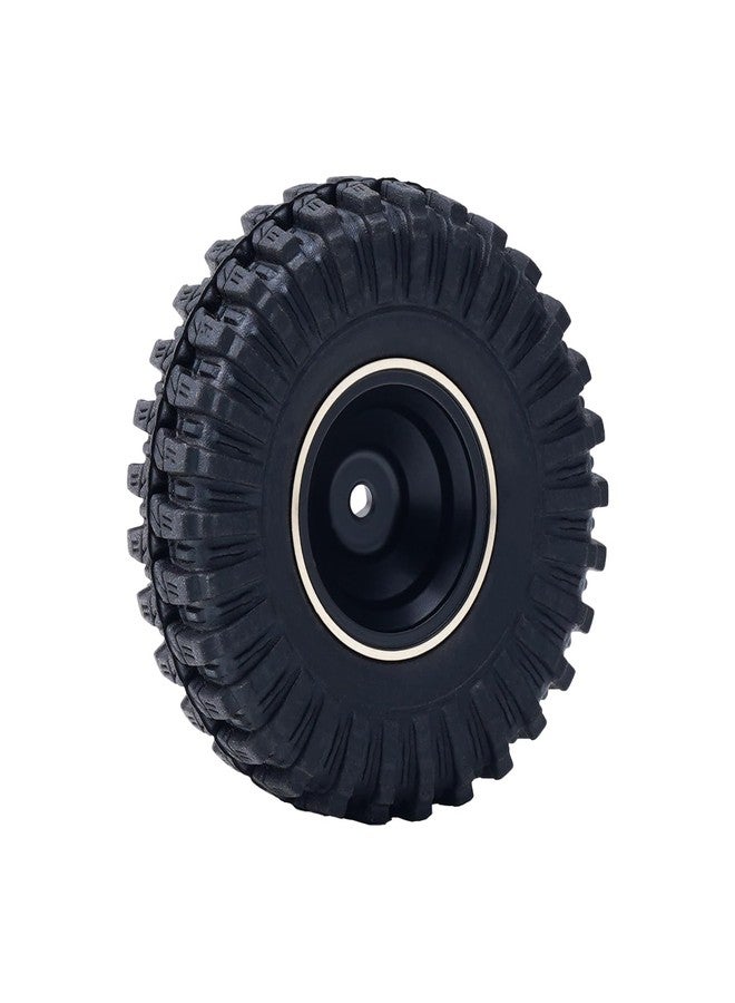 مجموعة عجلات DJX مكونة من 4 قطع، وزن 17 غرام، مصنوعة من النحاس، مقاس 0.7 بوصة، بنظام تثبيت الإطار، مناسبة لسيارات الزحف التي تعمل بالتحكم عن بعد من نوع Axial SCX30 بمقياس 1/30 (أسود) - Image 5