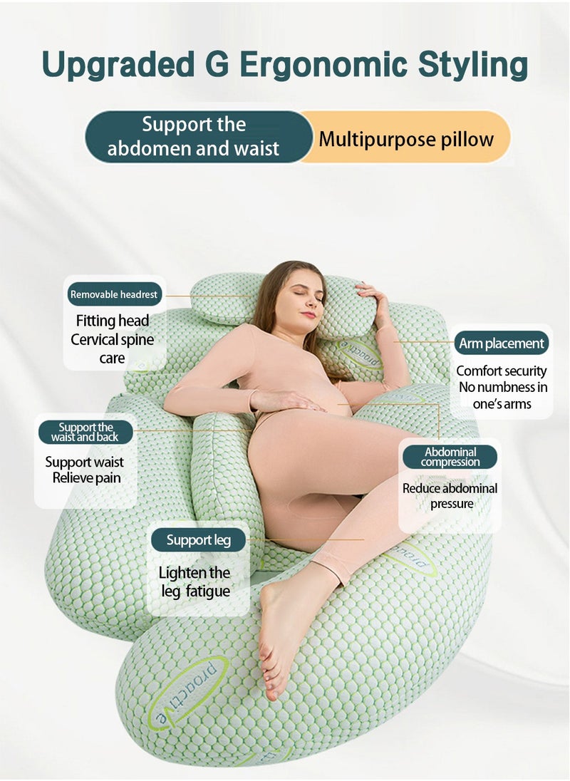 LEOKOR Maternity Pillows, Pregnancy Women U Shaped Full Body Pillow with Detachable and Adjustable Cover  - Image 3