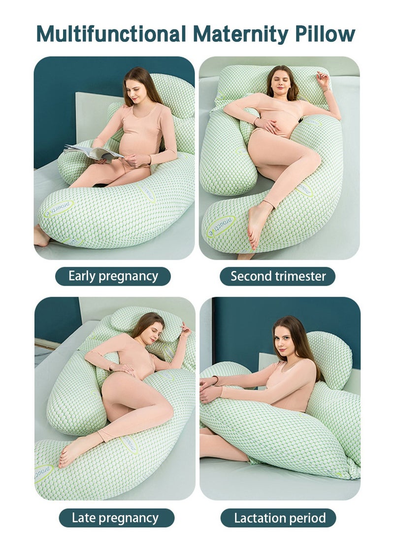 LEOKOR Maternity Pillows, Pregnancy Women U Shaped Full Body Pillow with Detachable and Adjustable Cover  - Image 4