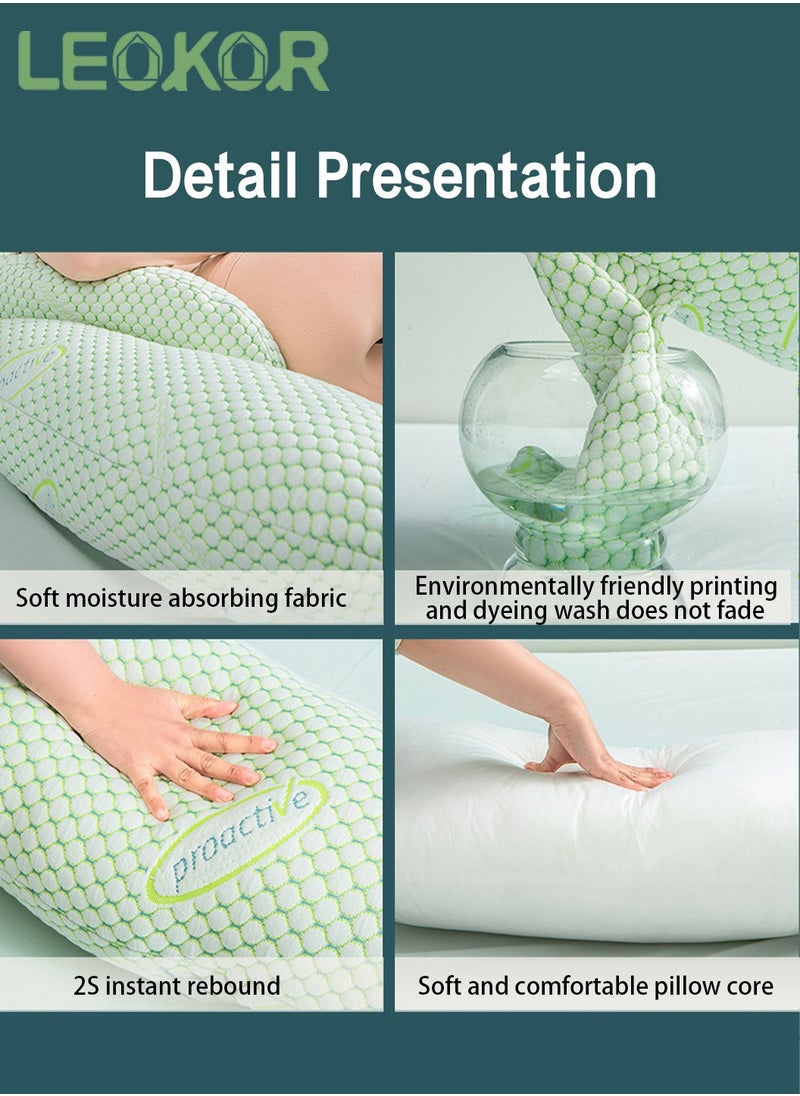LEOKOR Maternity Pillows, Pregnancy Women U Shaped Full Body Pillow with Detachable and Adjustable Cover  - Image 5