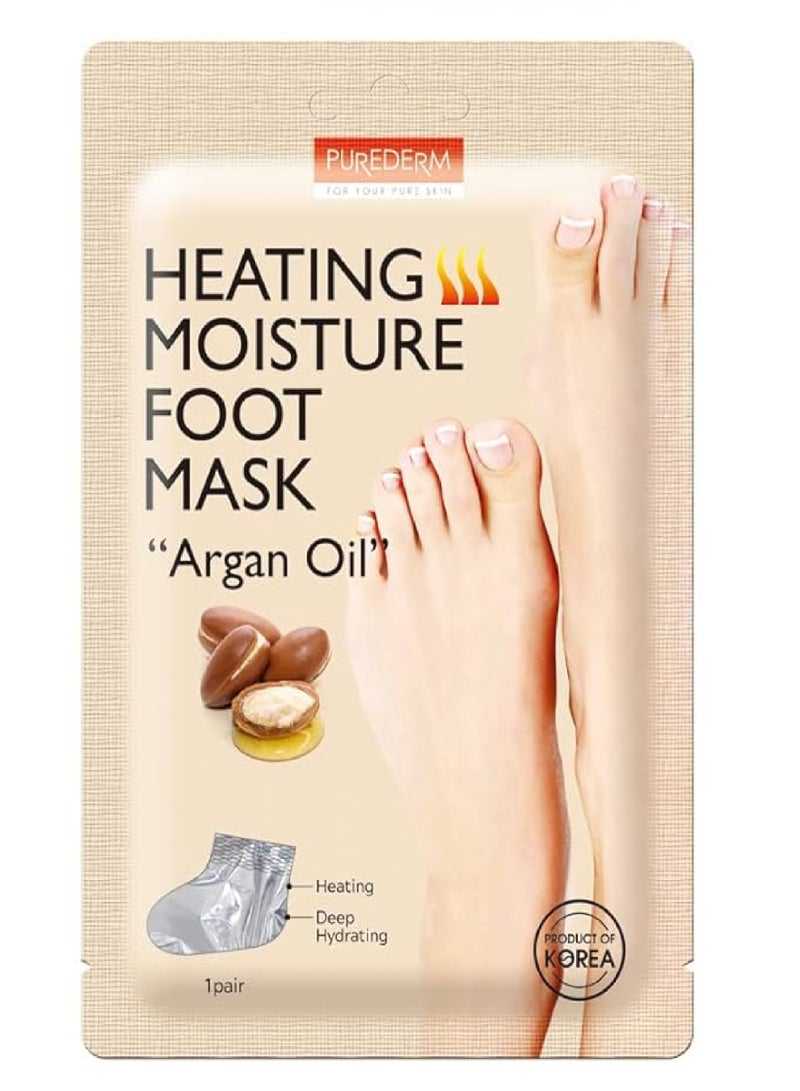 PUREDERM HEATING MOISTURE FOOT MASK ARGAN OIL ADS 738