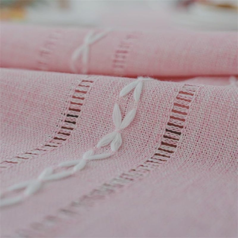 Utobanh Simple Bedside Table Tassel Cover Cloth, Tablecloth Cover Towel, Suitable for Bedside Table TV Microwave Washing Machine Refrigerator Dust Cover (Pink, 15.7 * 35.4 inches) - Image 4