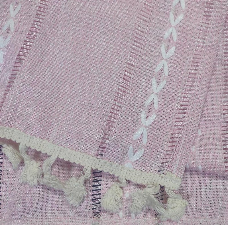 Utobanh Simple Bedside Table Tassel Cover Cloth, Tablecloth Cover Towel, Suitable for Bedside Table TV Microwave Washing Machine Refrigerator Dust Cover (Pink, 15.7 * 35.4 inches) - Image 3