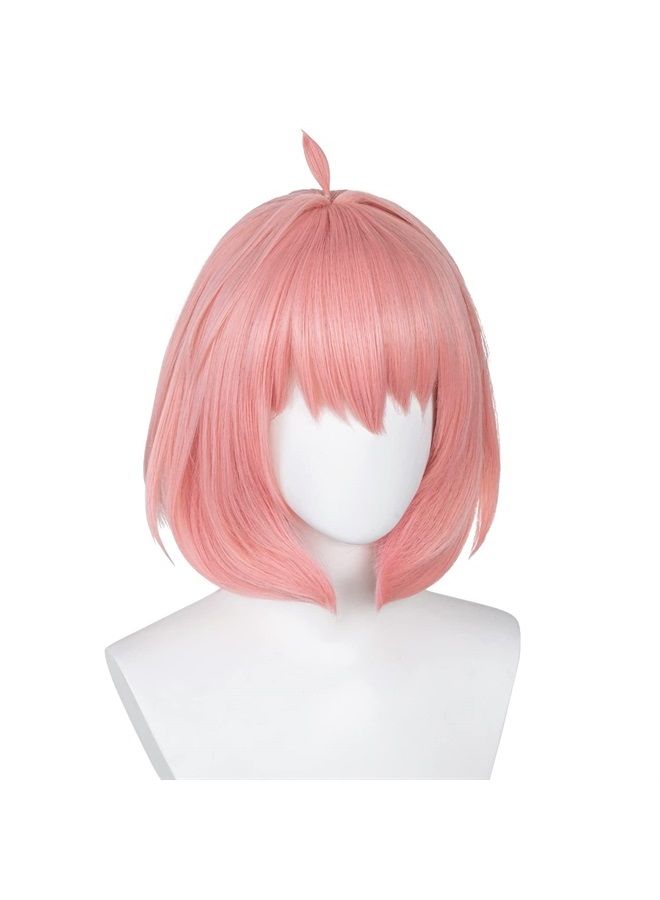 Half and Half Short Pink Bob Wig Anime Cosplay wigs with Cute Hair Clips, Women Girls Anime Heat Synthetic Hair Cos Prop + Wig Net Cap for Halloween Costume Party Daily - Image 2