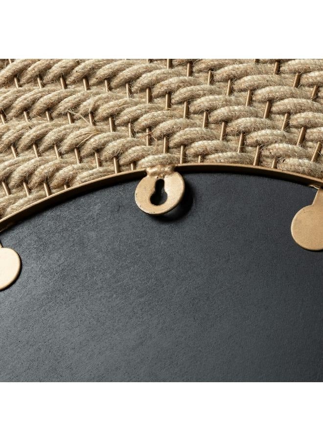 لوفت كليفين، مرآة دائرية، 80X80X1، قماش، بيج مع معدن نحاسي AA3153R53. - Image 3