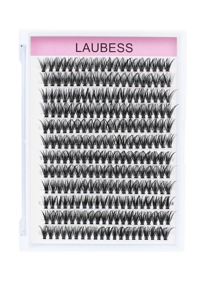 LAUBESS Cluster Lashes 240Pcs 40D Diy Eyelash Extension D Curl Long Individual Lashes Mixed Tray Faux Mink Lash Clusters Extensions 0.07 0.10 Black (40D-0.07D-14Mm) - Image 3