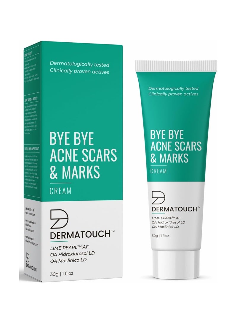 DERMATOUCH Bye Bye Acne Scars & Marks Cream || Acne Scars Corrector || Formulated Specially to Address Scars & Marks || Suitable For All Skin Types - 30 g (Pack of 1 - Image 1