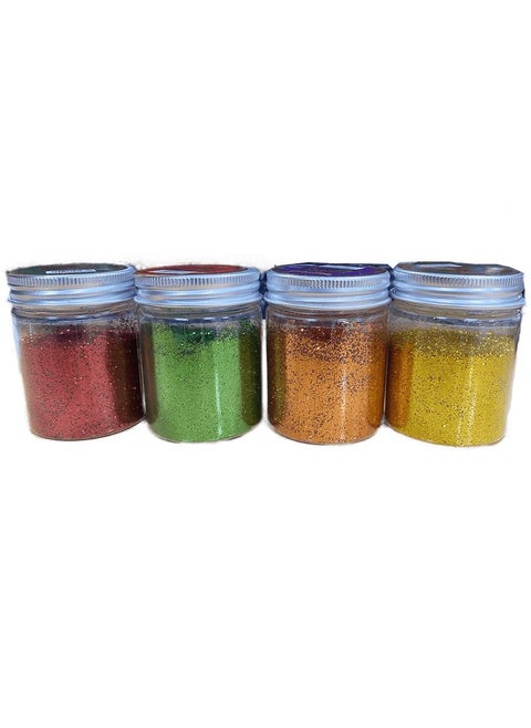 Glitter Powder Multicolour Pack of 4  50grams