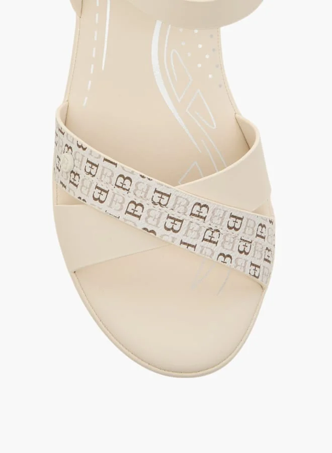 Flora Bella By Shoexpress Womens Comfort Mid Block Sandals With Slingback Closure