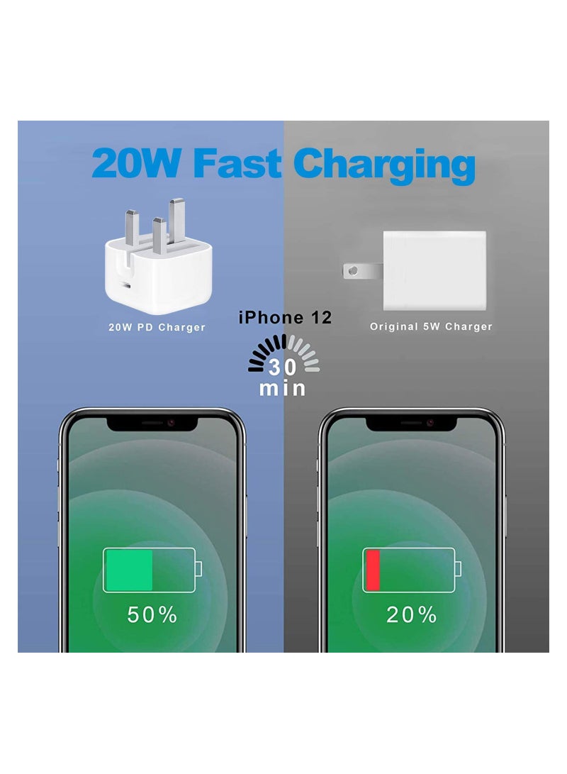 20W PD Foldable Fast Charging Wall Adapter Compatible with Apple iPhone13 Pro Max/13 Pro Max/SE/iPad - Image 3