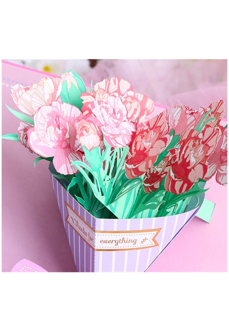 SYOSI Thanks for Everything, Pop Up Greeting Cards with Envelopes, Mother's Day Cards 3D Flowers Bouquet, Thank you Card for Her, Teacher Appreciation, Mother, Anniversary, Wedding, Thanksgiving Day - Image 3