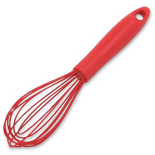Chef Craft Premium Silicone Wire Cooking Whisk, 10.5 Inch, Red - Image 1