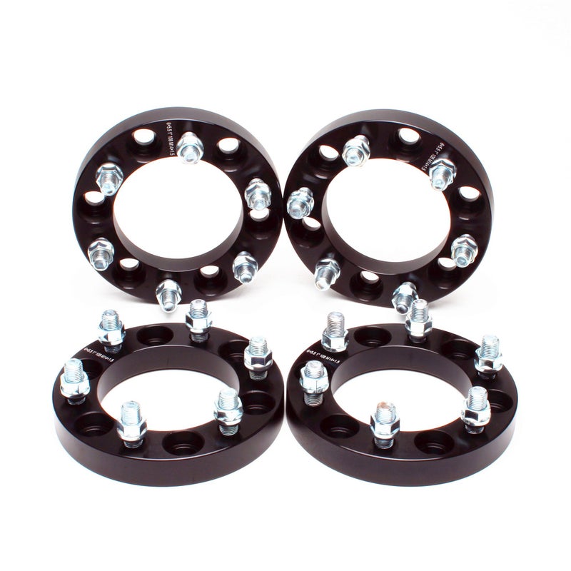 ZY WHEEL 4pcs Wheel Spacers Adapters Black 1 Thickness 6 Lugs 6x556x1397 M14x15 Studs Compatible for Chevy Suburban Silverado Tahoe GMC Sierra 1500 Yukon Cadillac Escalade Ram 1500