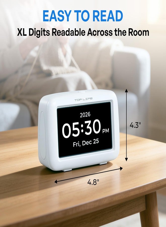 TopLife Talking Alarm Clock for Seniors, Low Vision, Time & Date, Pill Reminder - Image 1